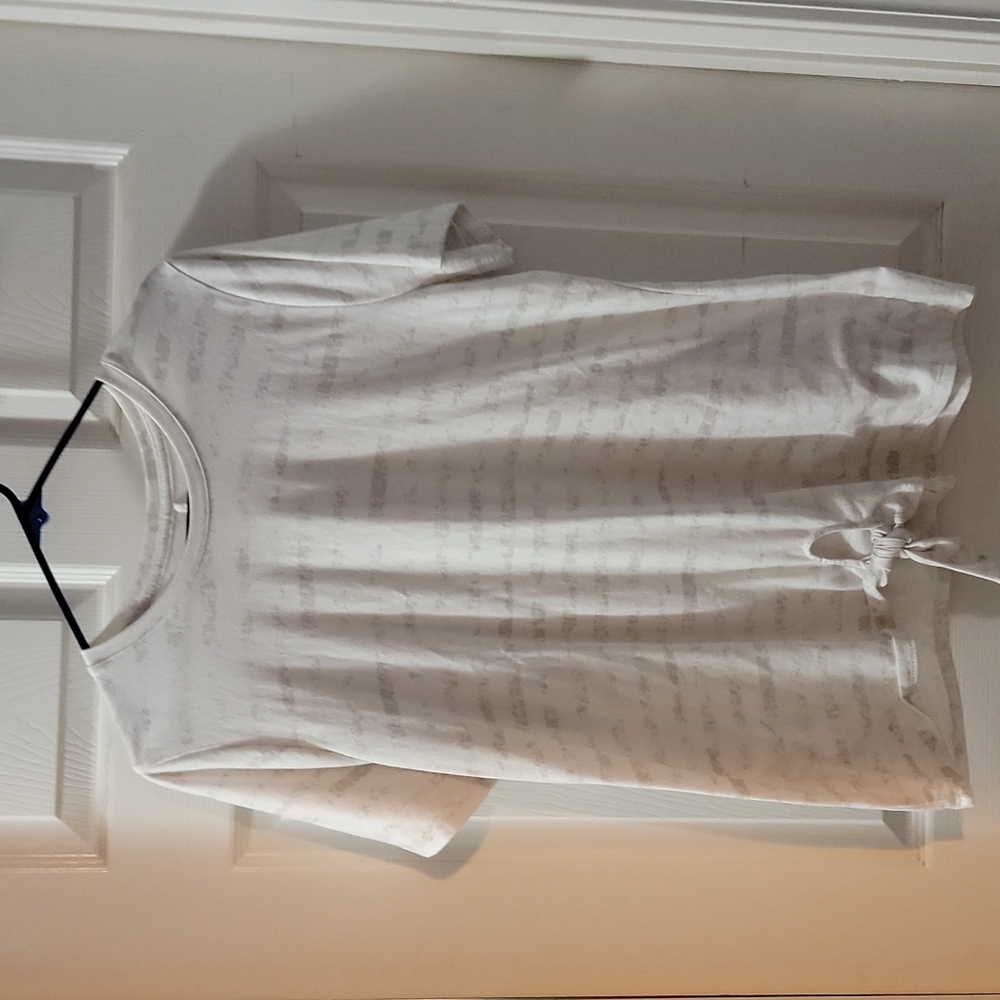 Grey Striped Lane Bryant T-Shirt 14/16